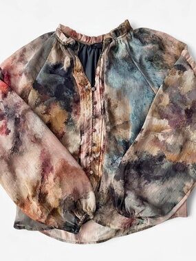 Haver London long sleeve button up blouse Small